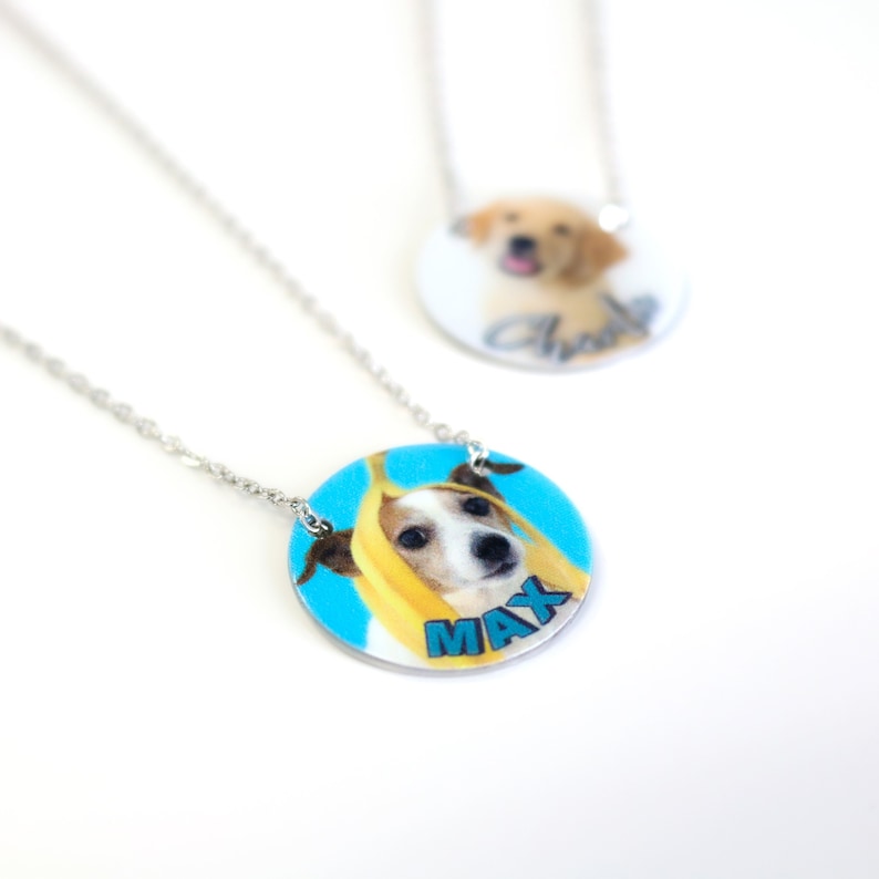 Personalized Pet Photo Necklace: Custom Dog Remembrance Gift