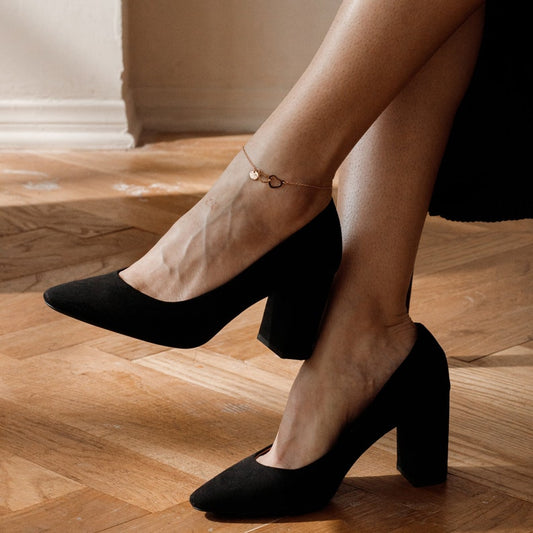 Personalized Double Hearts Anklet: Hand Stamped Initial, Gold Plated