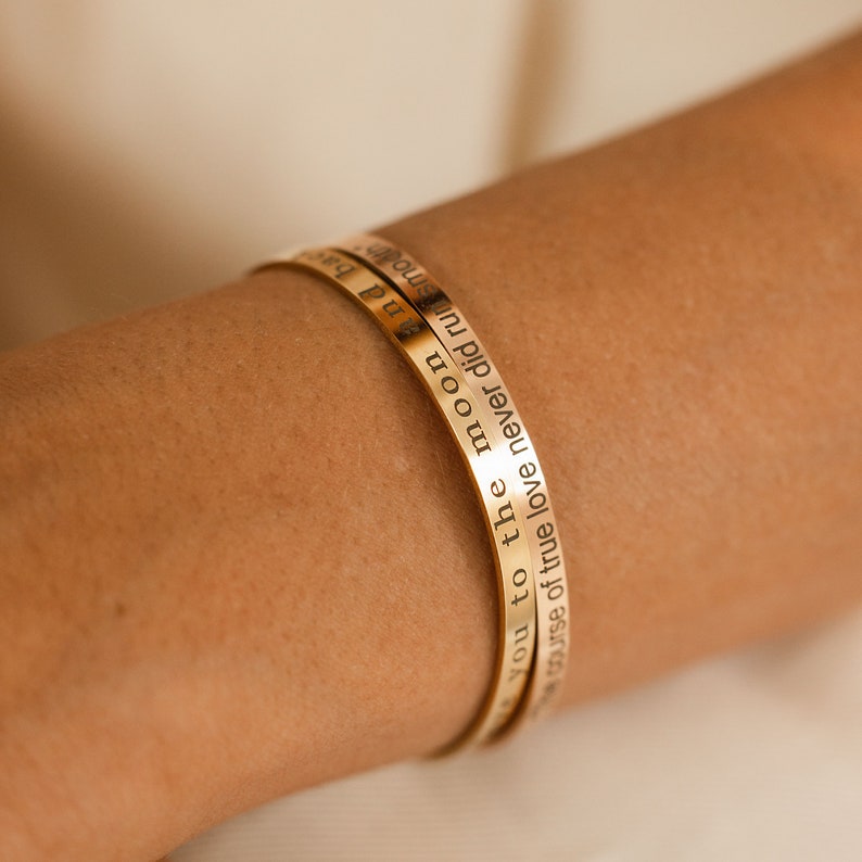 Personalized Engraved Bangle Bracelet: Inspirational Custom Cuff