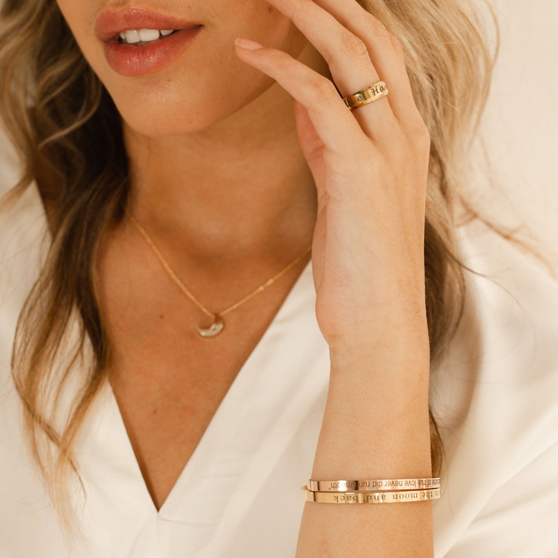 Personalized Engraved Bangle Bracelet: Inspirational Custom Cuff