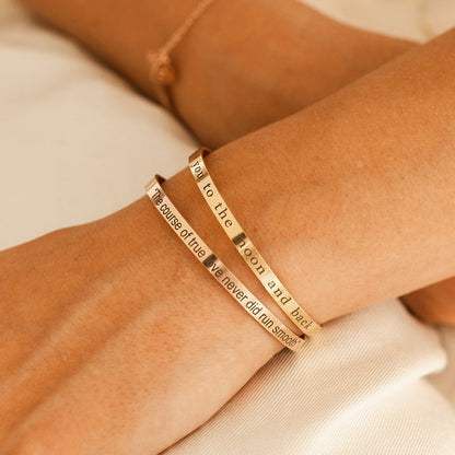 Personalized Engraved Bangle Bracelet: Inspirational Custom Cuff
