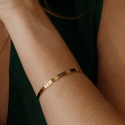 Personalized Engraved Bangle Bracelet: Inspirational Custom Cuff