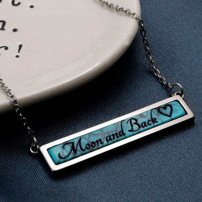 Custom Turquoise Marble Stone Name Pendant Necklace