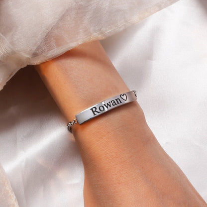 Silver Adjustable Bracelet sliding stopper silver bracelets customized