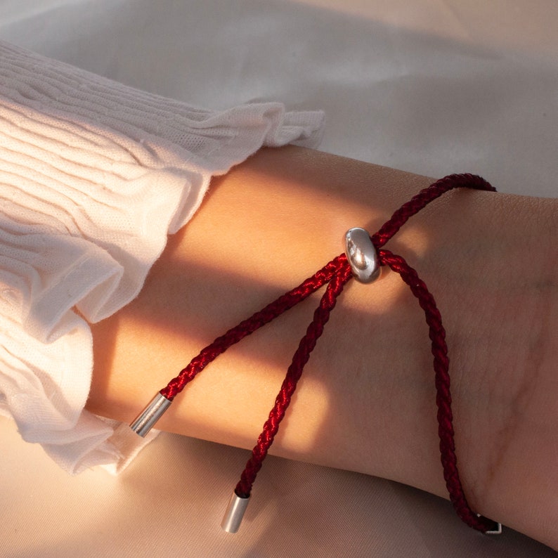 Personalized Cotton Rope Bracelet: 16K Gold Plated Bar, Good Luck Cord