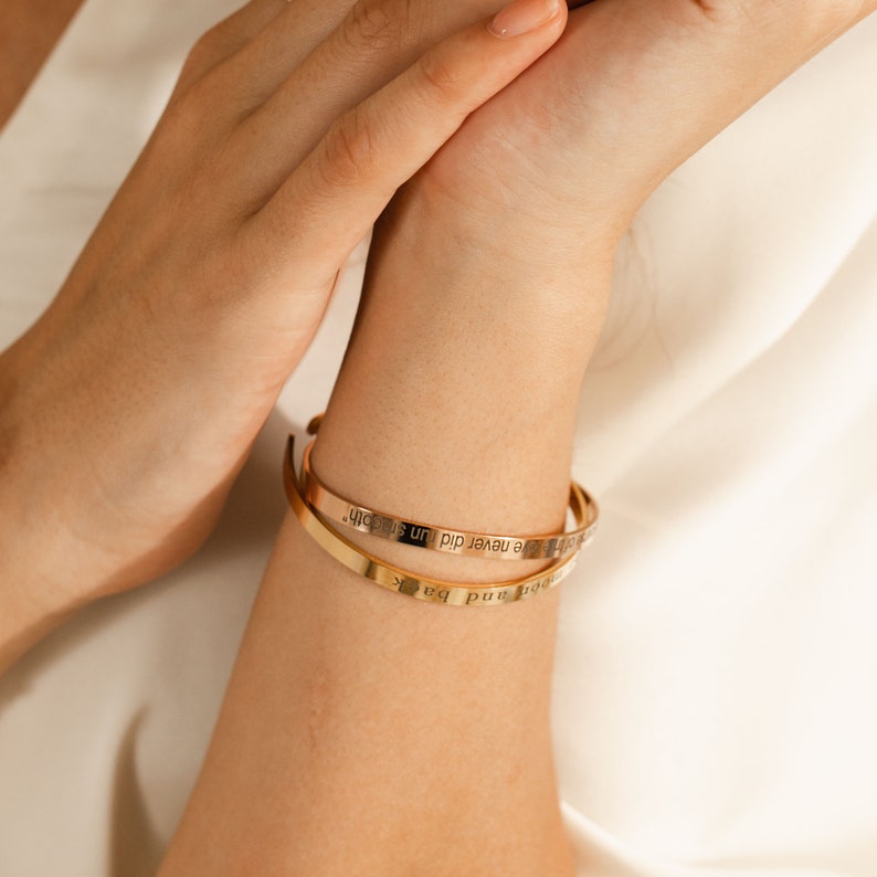 Personalized Engraved Bangle Bracelet: Inspirational Custom Cuff