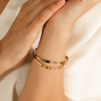 Personalized Engraved Bangle Bracelet: Inspirational Custom Cuff