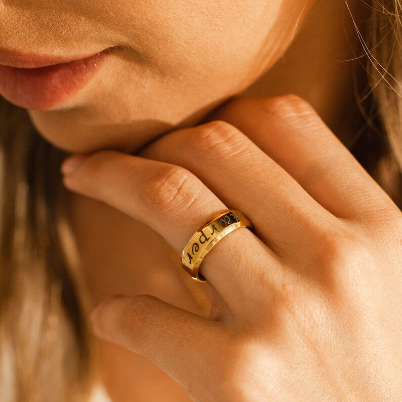 Personalized Inspiration Ring: Custom Message, Handmade Jewelry