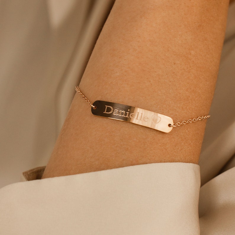 Personalized Bracelet Engraved Name Jewelry Custom Friendship Bridesmaid Proposal Family Anniversary