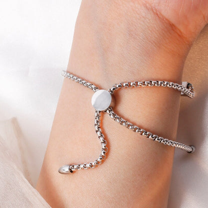 Silver Adjustable Bracelet sliding stopper silver bracelets customized