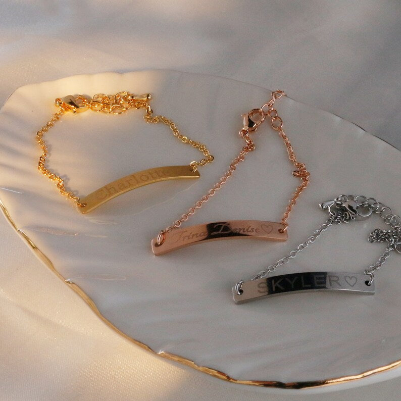 Bracelets for Women Personalized Jewelry Gift with Custom Name Engraved Bracelet for her