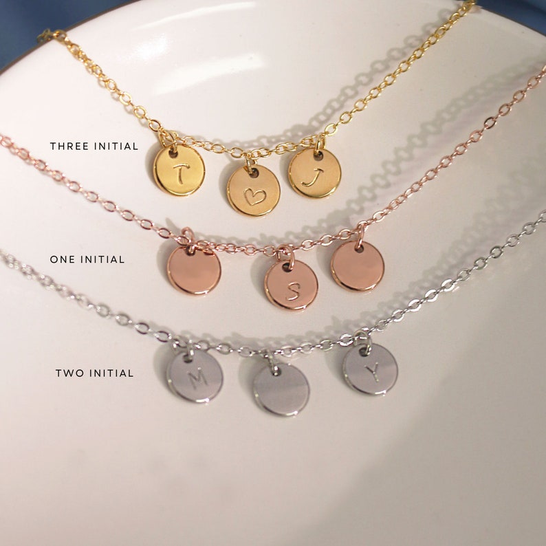 Triple Coin Initial Anklet: Hand Stamped Personalized Charm