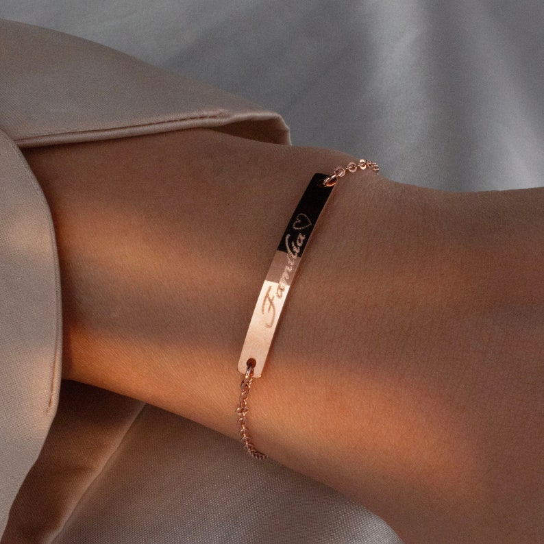 Personalized 16K Gold Plated Name Bracelet - Custom Engraved Jewelry
