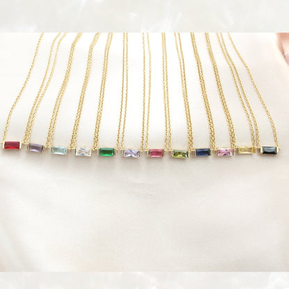 Birthstone Necklace: Personalized Initial 16K Gold Plated Jewelry
