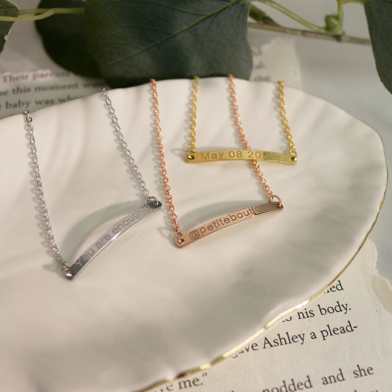 Personalized Bar Anklet in 16K Gold, Silver or Rose gold plated Dainty, Minimal anklets