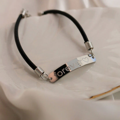 Personalized Leather Name Bracelet: Friendship Couple Gift