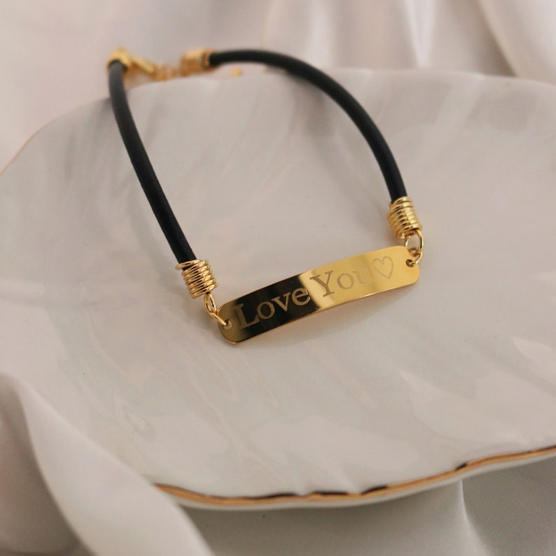 Personalized Leather Name Bracelet: Friendship Couple Gift