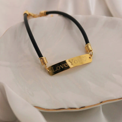 Personalized Leather Name Bracelet: Friendship Couple Gift