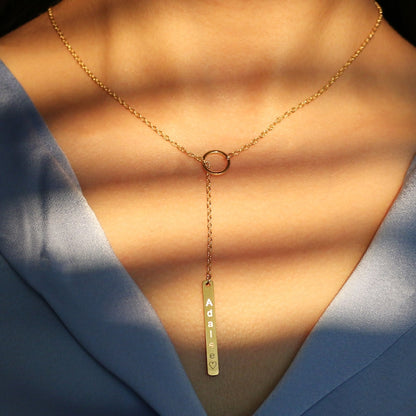 Personalized Y Necklace 16k Gold Plated Gifts for Anniversary Her Girl Dainty Birthday