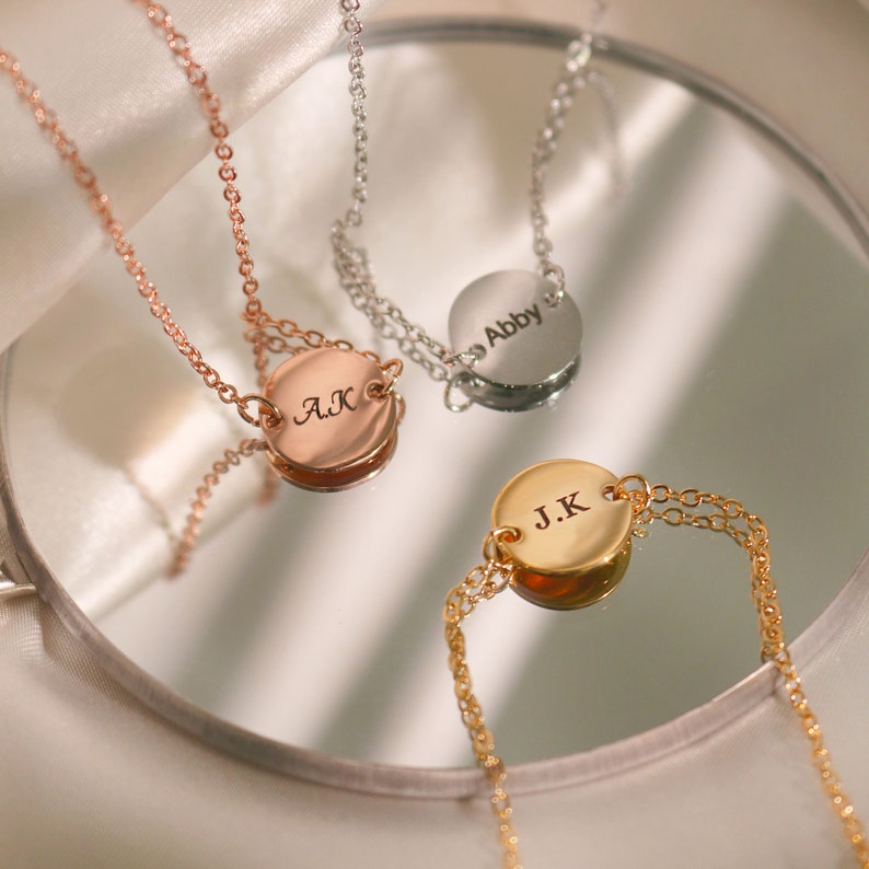 Personalized Coin Anklet: 16K Gold Plated Disc Charm