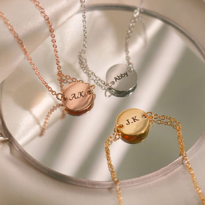 Personalized Coin Anklet: 16K Gold Plated Disc Charm