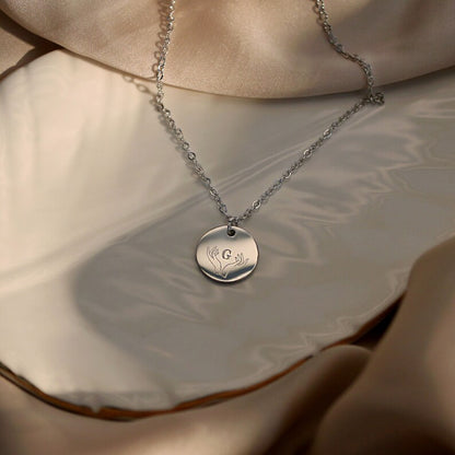 Engraved Initial Hand Gesture Necklace: Personalized Friendship Gift