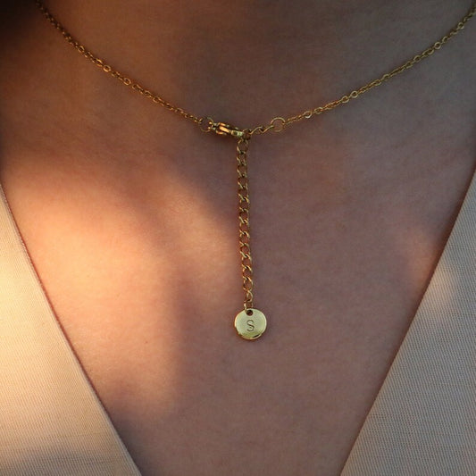 Birthstone Necklace: Personalized Initial 16K Gold Plated Jewelry