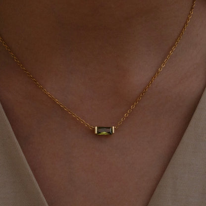 Birthstone Necklace: Personalized Initial 16K Gold Plated Jewelry