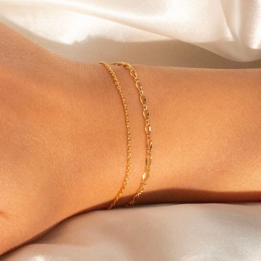 Gold Double Layered Bracelet: Personalized Initial Charm