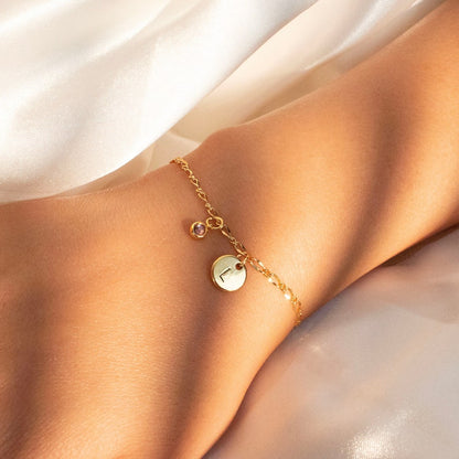 Birthstone bracelet gold dainty chain bracelets personalized your initial