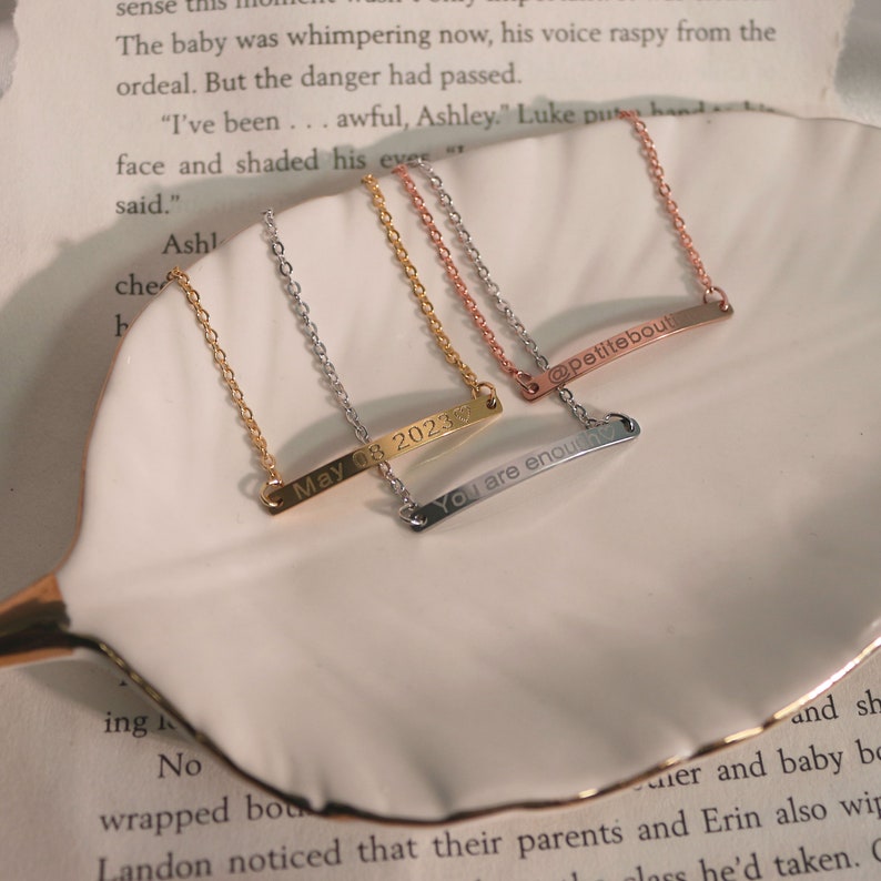 Personalized Bar Anklet in 16K Gold, Silver or Rose gold plated Dainty, Minimal anklets