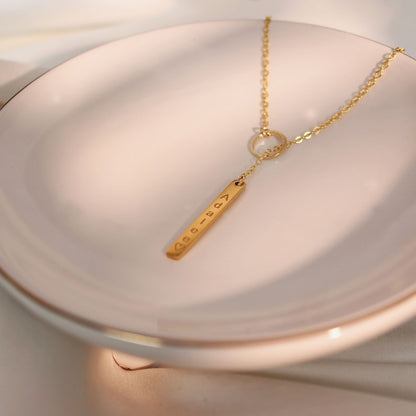 Personalized Y Necklace 16k Gold Plated Gifts for Anniversary Her Girl Dainty Birthday