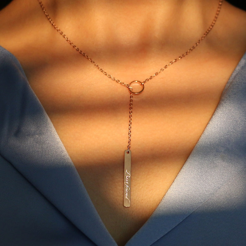 Personalized Y Necklace 16k Gold Plated Gifts for Anniversary Her Girl Dainty Birthday