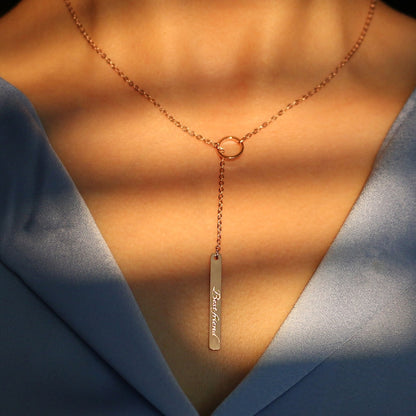 Personalized Y Necklace 16k Gold Plated Gifts for Anniversary Her Girl Dainty Birthday