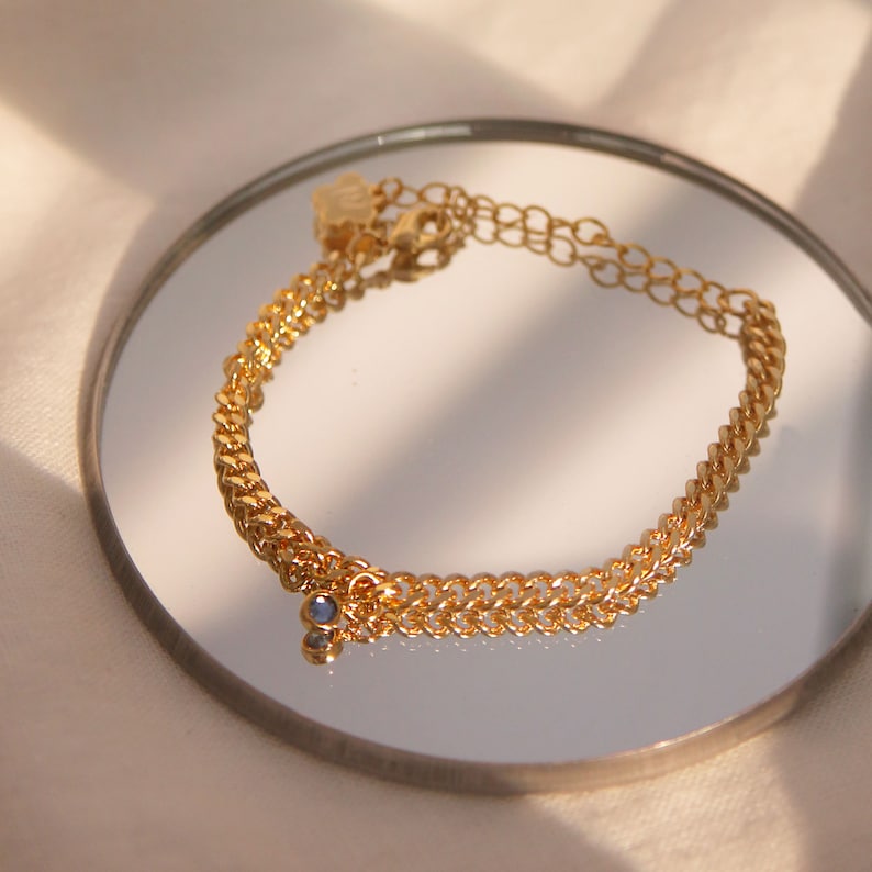 Gold Birthstone Bracelet: Dainty Personalized Charm Bracelet