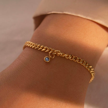 Gold Birthstone Bracelet: Dainty Personalized Charm Bracelet