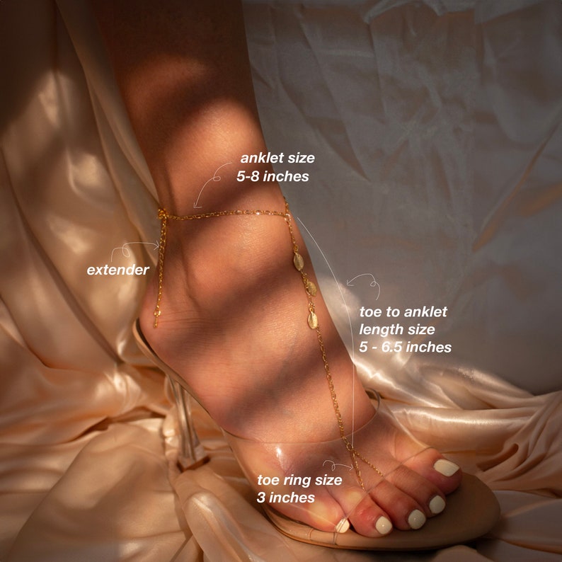 Gold Leaf Toe Anklet: Dainty Foot Chain, 16K Plated Jewelry
