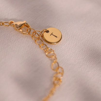 Gold Heart Chevron Bracelet: 16K Plated Jewelry (7.5")