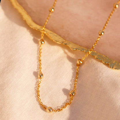 Gold shiny ball chain necklace your initial personalized necklaces best gift for her best holiday gift