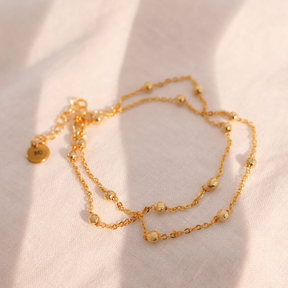 Gold shiny ball chain necklace your initial personalized necklaces best gift for her best holiday gift