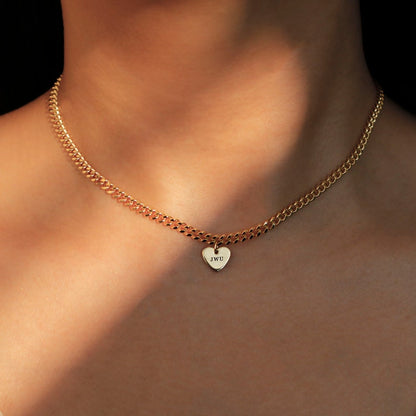 Heart Pendant Gold Choker: 16K Plated Delicate Necklace