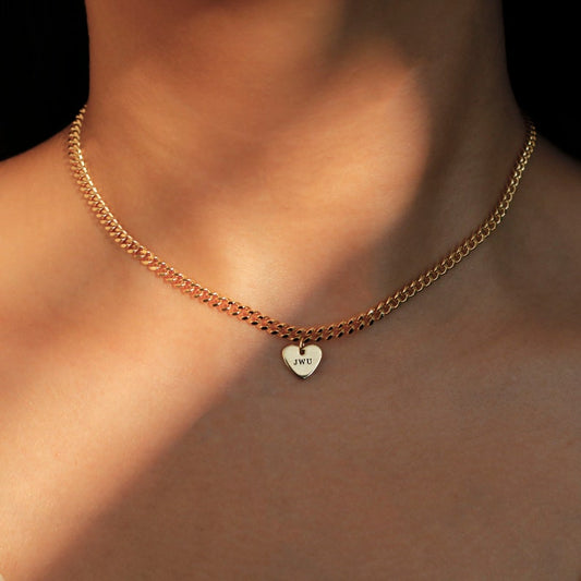 Heart Pendant Gold Choker: 16K Plated Delicate Necklace