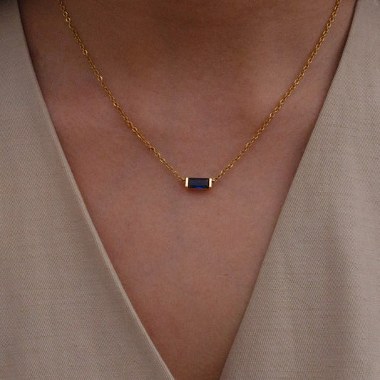 Birthstone Necklace: Personalized Initial 16K Gold Plated Jewelry