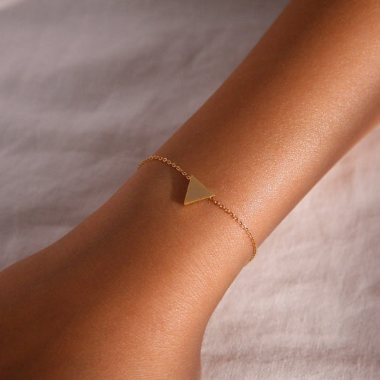 Gold Triangle Bracelet: Dainty Charm, Unique Style