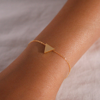 Gold Triangle Bracelet: Dainty Charm, Unique Style