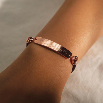 Personalized Leather Name Bracelet: Friendship Couple Gift