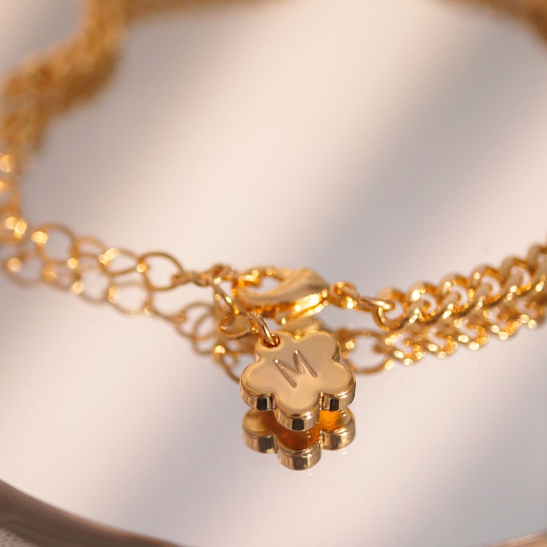 Gold Birthstone Bracelet: Dainty Personalized Charm Bracelet