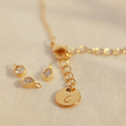 Dainty Gold Teardrop Necklace: 16K Plated Wedding Jewelry