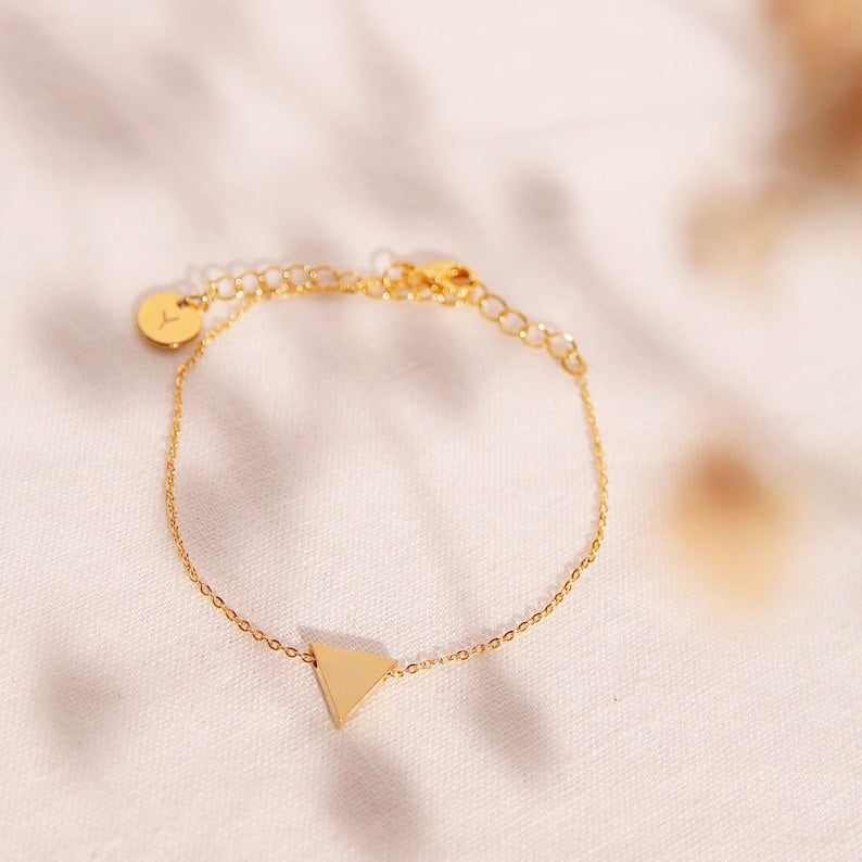 Gold Triangle Bracelet: Dainty Charm, Unique Style