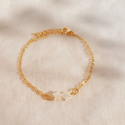 Stars Mother of Pearl Bracelet: 16K Gold Plated Jewelry